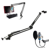 aluminum alloy microphone stand filter holder arm studio professional stand for microphone clip mounting foldable mic stand kit