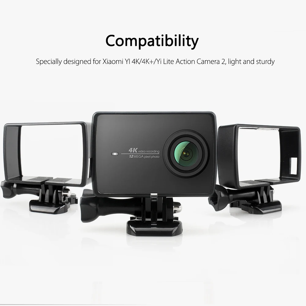 Vamson Аксессуары Корпус Боковое крепление защитная рамка чехол для Xiaomi YI 4K для YI Lite камера 2 с креплением база и винт VP645