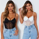 Сексуальное Кружевное боди, эластичное трико, майка без рукавов, бюстгальтер, кружевная обтягивающая Экзотическая одежда для женщин