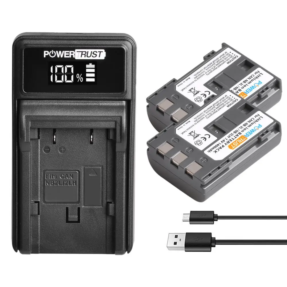 2 шт 1400 мАч NB 2L 2LH NB2LH Батарея + светодиодный USB Зарядное устройство зум объектив для