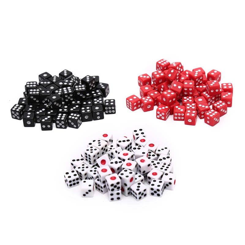 

Игральные кости, 50 шт./лот, 8 мм, пластиковые, белые/красные/черные