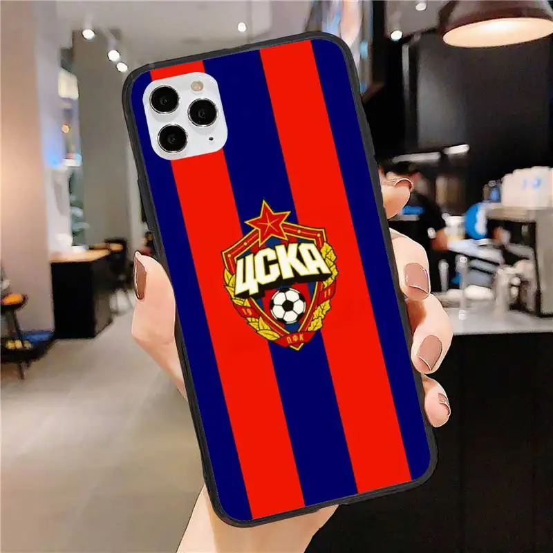 

CSKA Moscow Football Phone Case for iphone 11 12 Pro Max Black Cover Xs X XR 7 8 6 6S Plus 5 5S SE 2020 Fundas Coque Etui