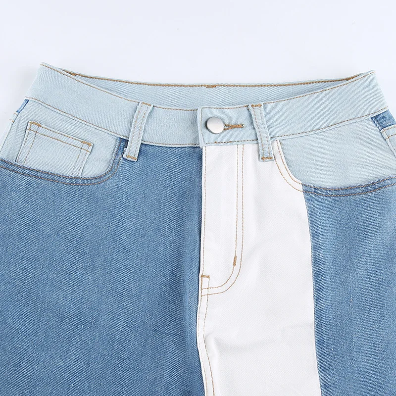 

Patchwork Y2K Skinny Pants Women High Waist Denim Trousers Harajuku Steetwear Casual Jeans Female 2020 New Straight Pants
