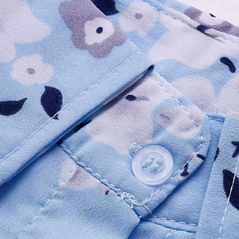 

Tops and Blouses Womens 2020 Floral Summer Turn-down Collar Harajuku Beach Vacation Work Shirt Blusas Mujer De Moda Harajuku