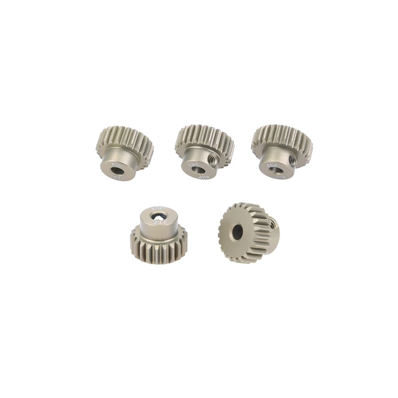 

3.175mm Aluminium Metal Motor Gear 5PCS 48DP 3.175mm Metal Pinion Motor Gear Set for 1/10 RC Car Truck