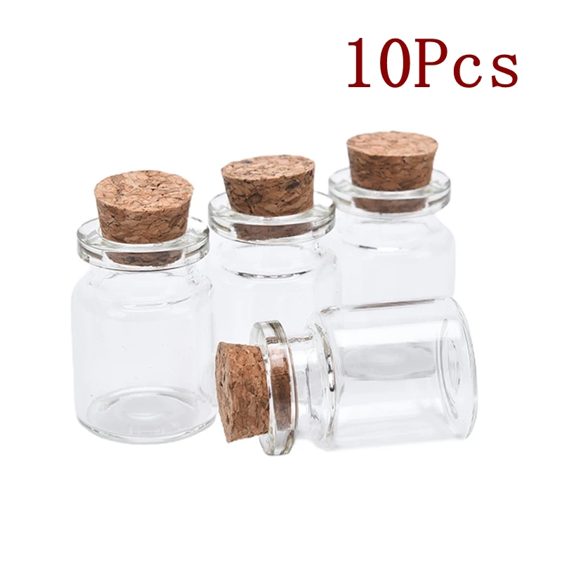 

10Pcs Mini Glass Wishing Bottle With Wood Cork 2.2*3cm DIY Jewelry Pendant Wedding Message Wish Bottle Bead Jewelry Containers