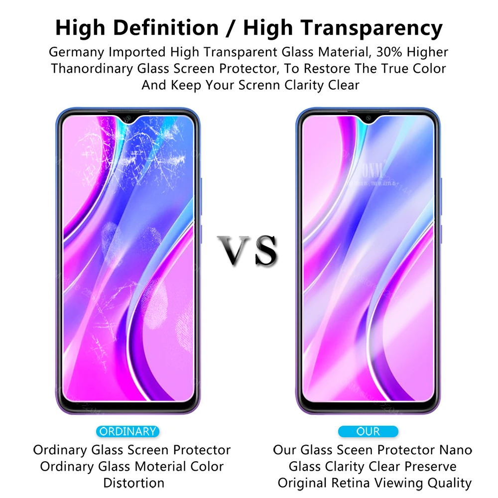 10 шт. закаленное стекло для Xiaomi Redmi 9 9A 9C 2020 защита экрана Защитная стеклянная