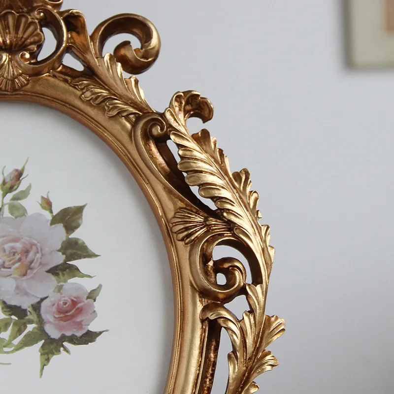 

Oval Photo Frame Resin Desktop Picture Frame Wedding Party Gold Home Decoration Ornaments Crafts Gift 6/7/8 Inch Gift Home Decor