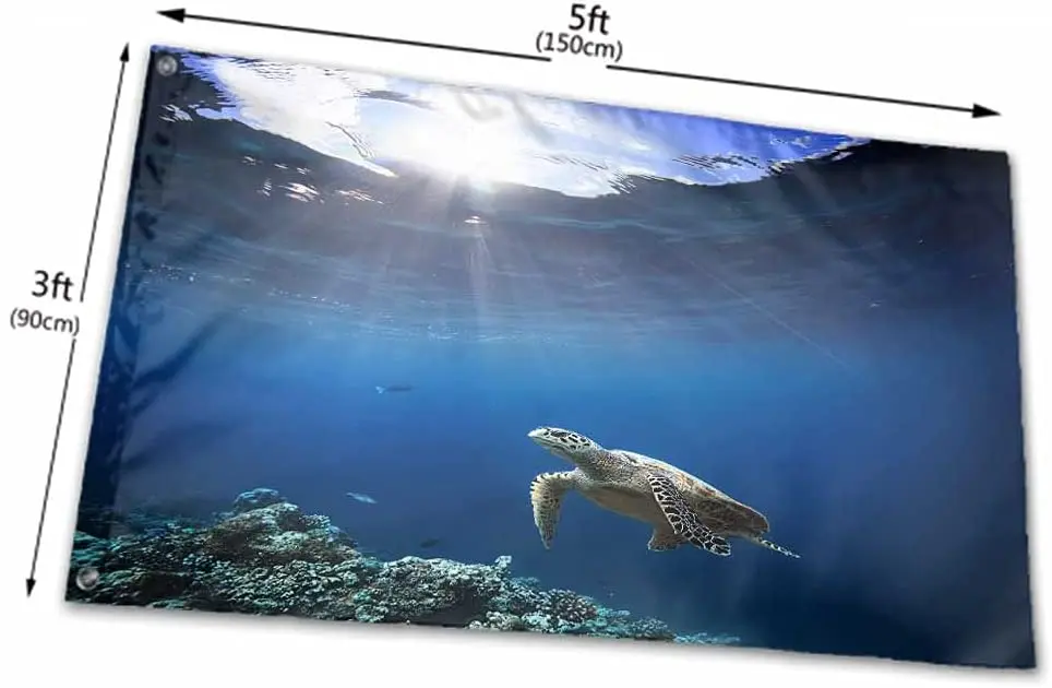 Морская черепаха флаг из полиэстера красивый естественный фоториф солнечный