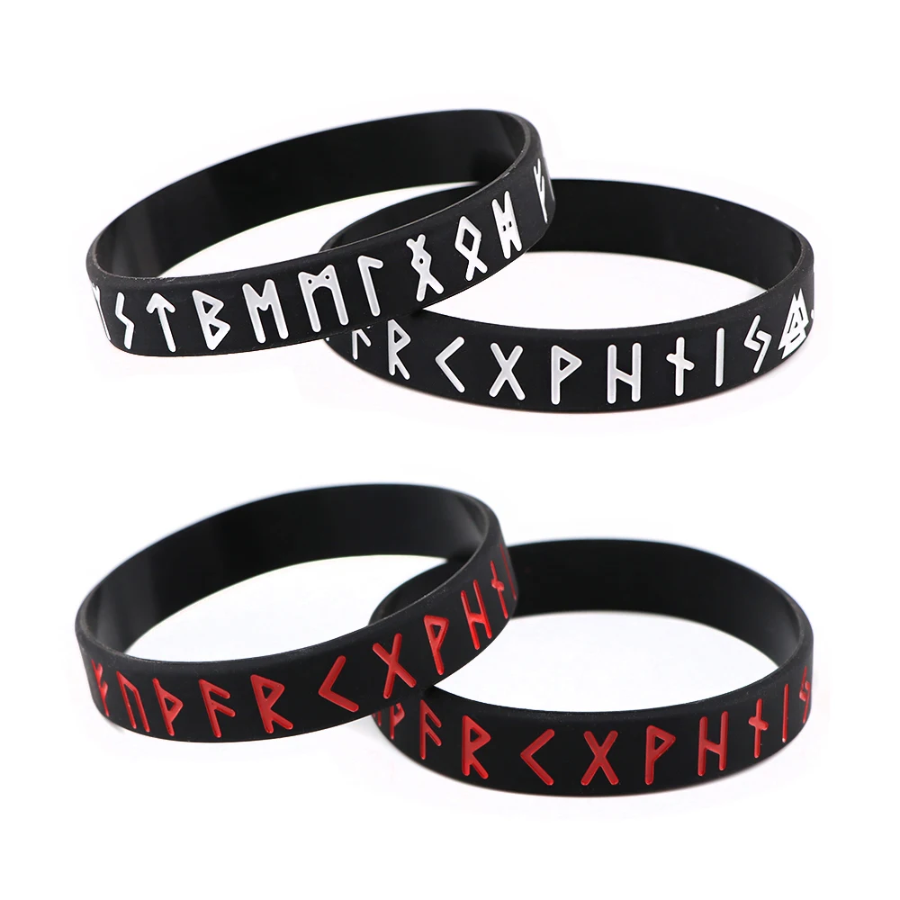 

DZ2463 12mm Viking Bangle Charms Bracelet For Women Men Personalized Bracelet Wristbands Silicone Amulet Jewelry Accessories