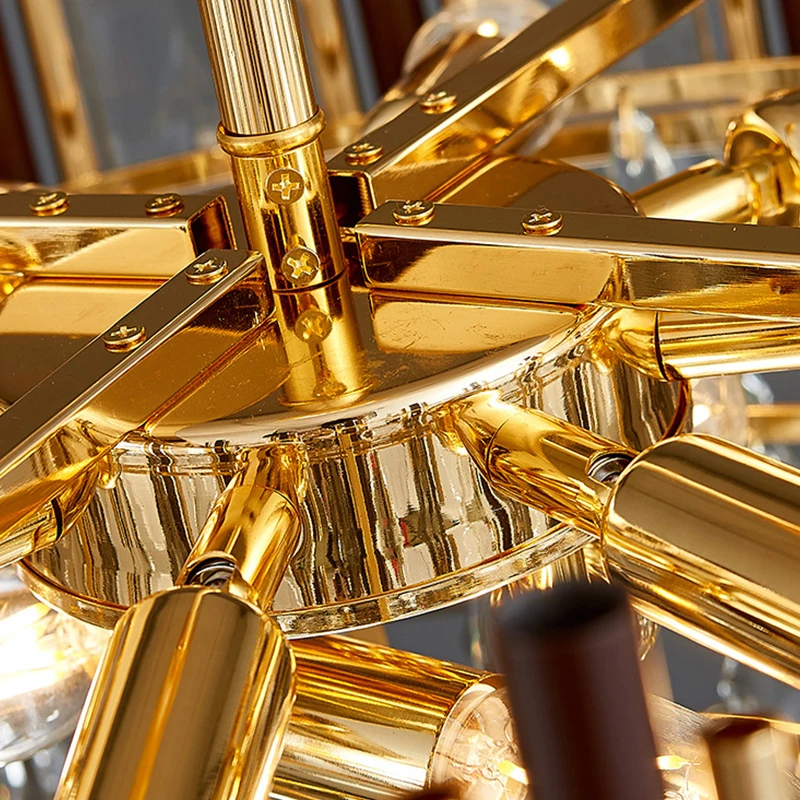 

Led Postmodern Metal Clear&Grey Crystal Golden Chandelier Hanging Light Fixture Lamp Lustre Suspension Luminaire For Living Room