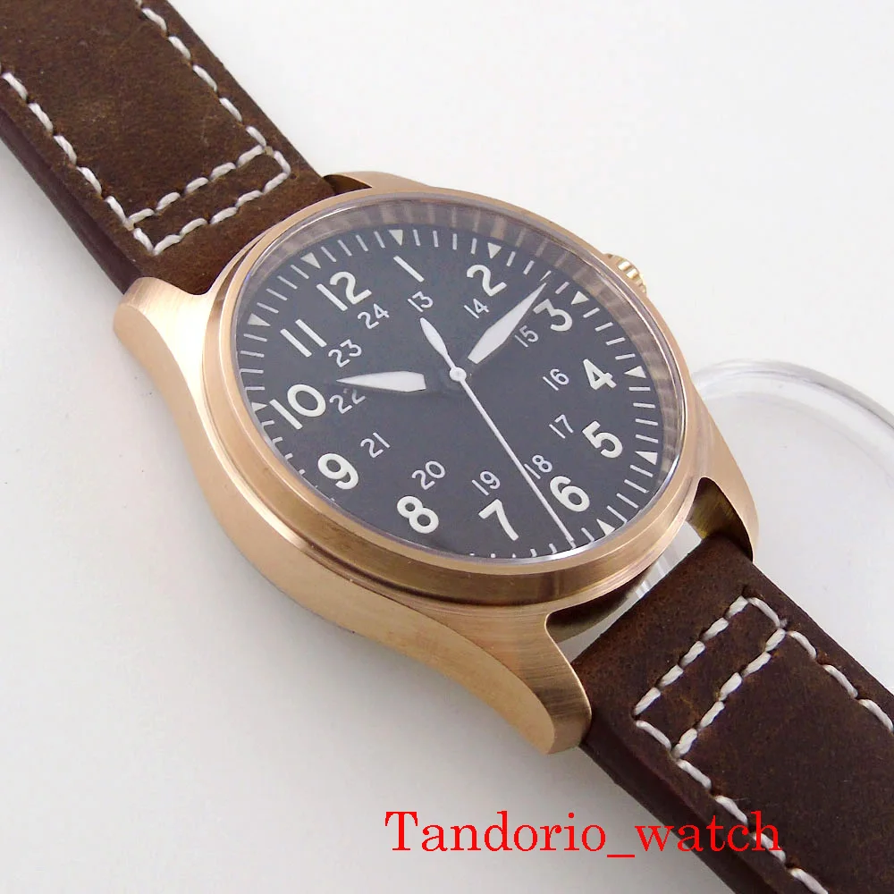 Tandorio NH35 PT5000 Solid Full Cusn8 Bronze 200m Waterproof 39mm Automatic Men Watch Sapphire Crystal Date C3 Luminous Marks images - 6