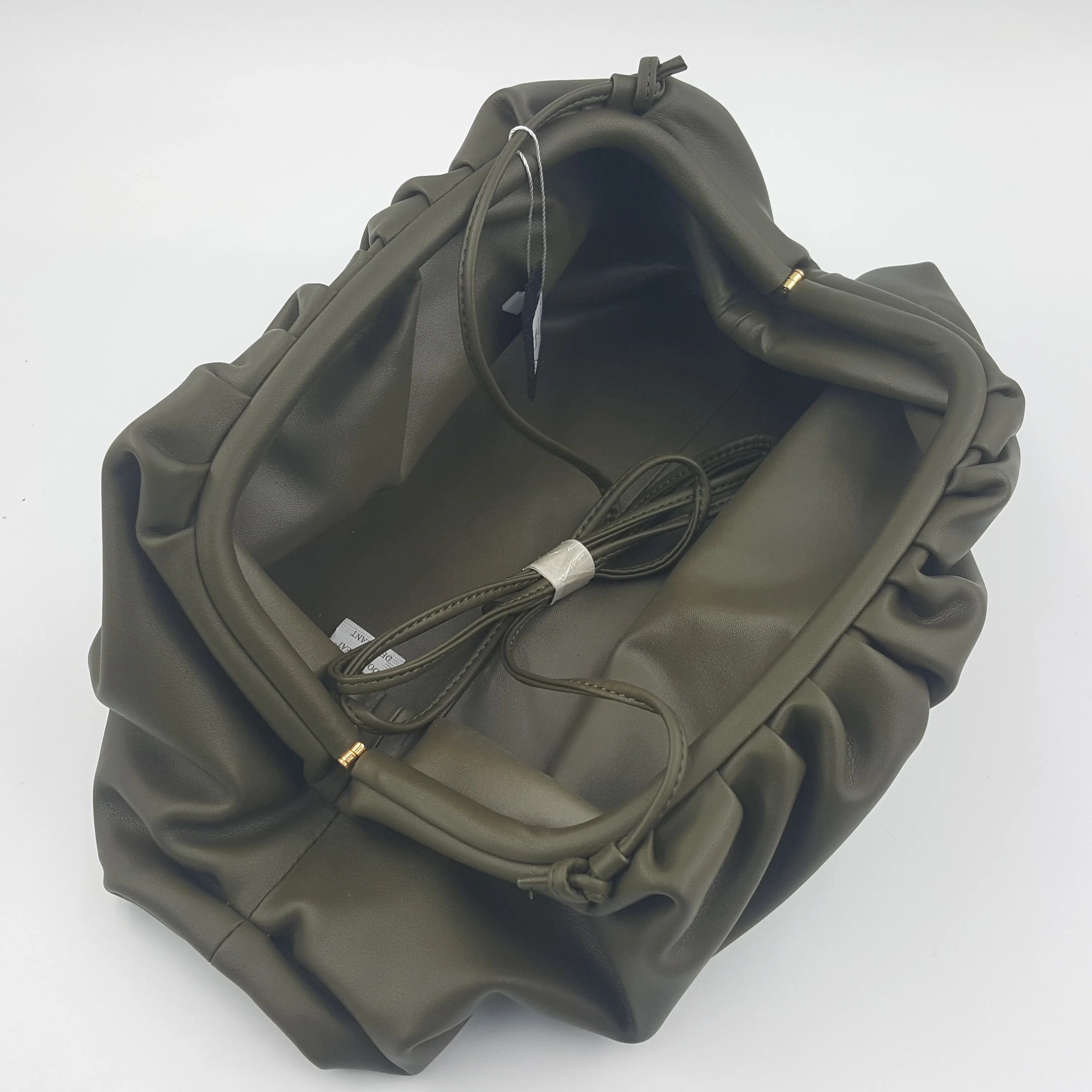 Ins натуральная коровья кожа облачная сумка Мягкие морщинистые пельменты через