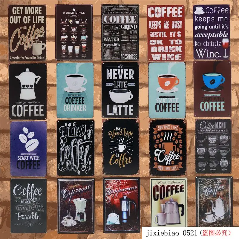 Постер для кафе и напитков жестяные знаки в стиле Тинтин Декор дома гаража