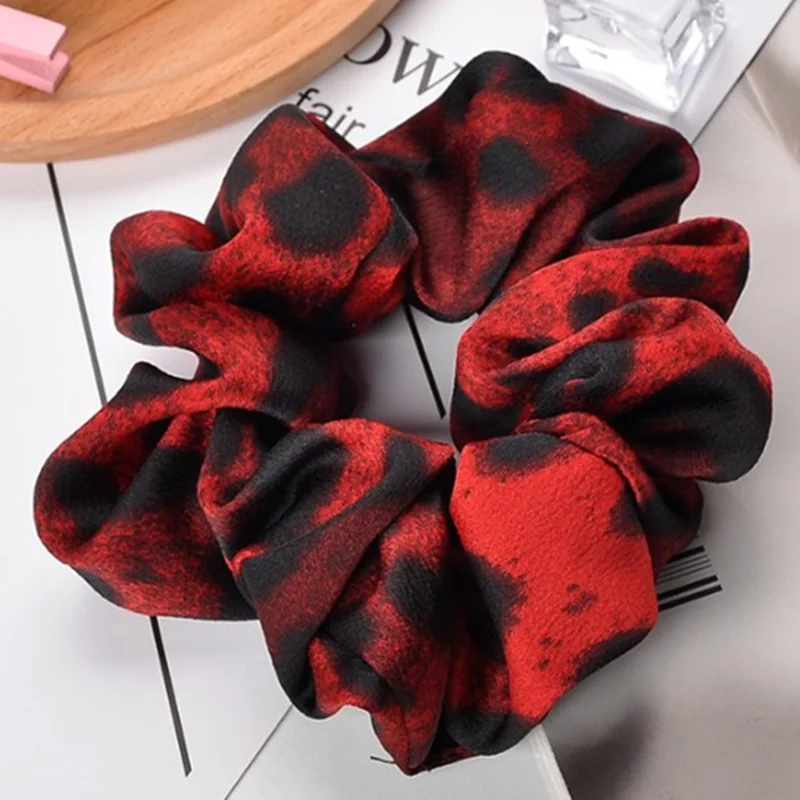 Женские эластичные резинки для волос из полиэстера с леопардовым принтом