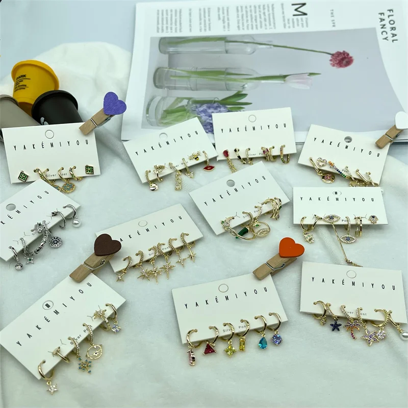 

Модные украшения из циркония Серьги Серебряная игла Роскошные серьги классические серьги MODA Ювелирные наборы EARRINS