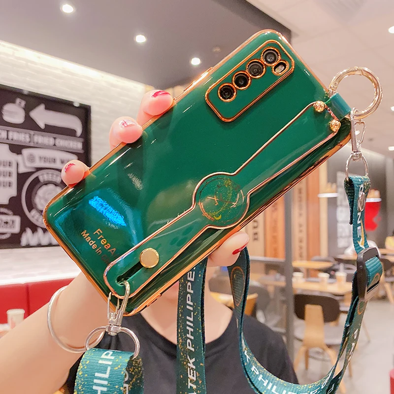 

Fashion Sling Wrist Strap Phone Holder Case For Samsung Galaxy S21 Plus S20 FE S10 S10E S9 Note 20 Ultra 5g 10 Pro 9 8 Cover