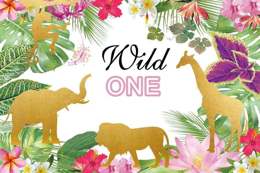 Yeele Safari Wild One на заказ портретный День Рождения украшения фотографические фоны фотографии фоны для фотостудии - Цвет: NSW07136