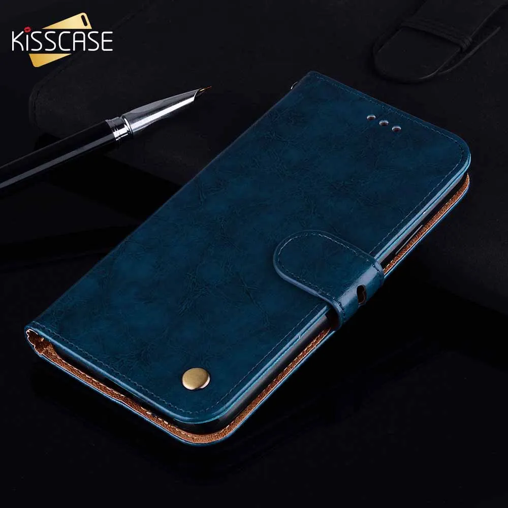 Кожаный чехол KISSCASE для Samsung S10 A50 A20 A30 S8 A7 2018 A40 книжка A5 2017 текстурированная Вощеная