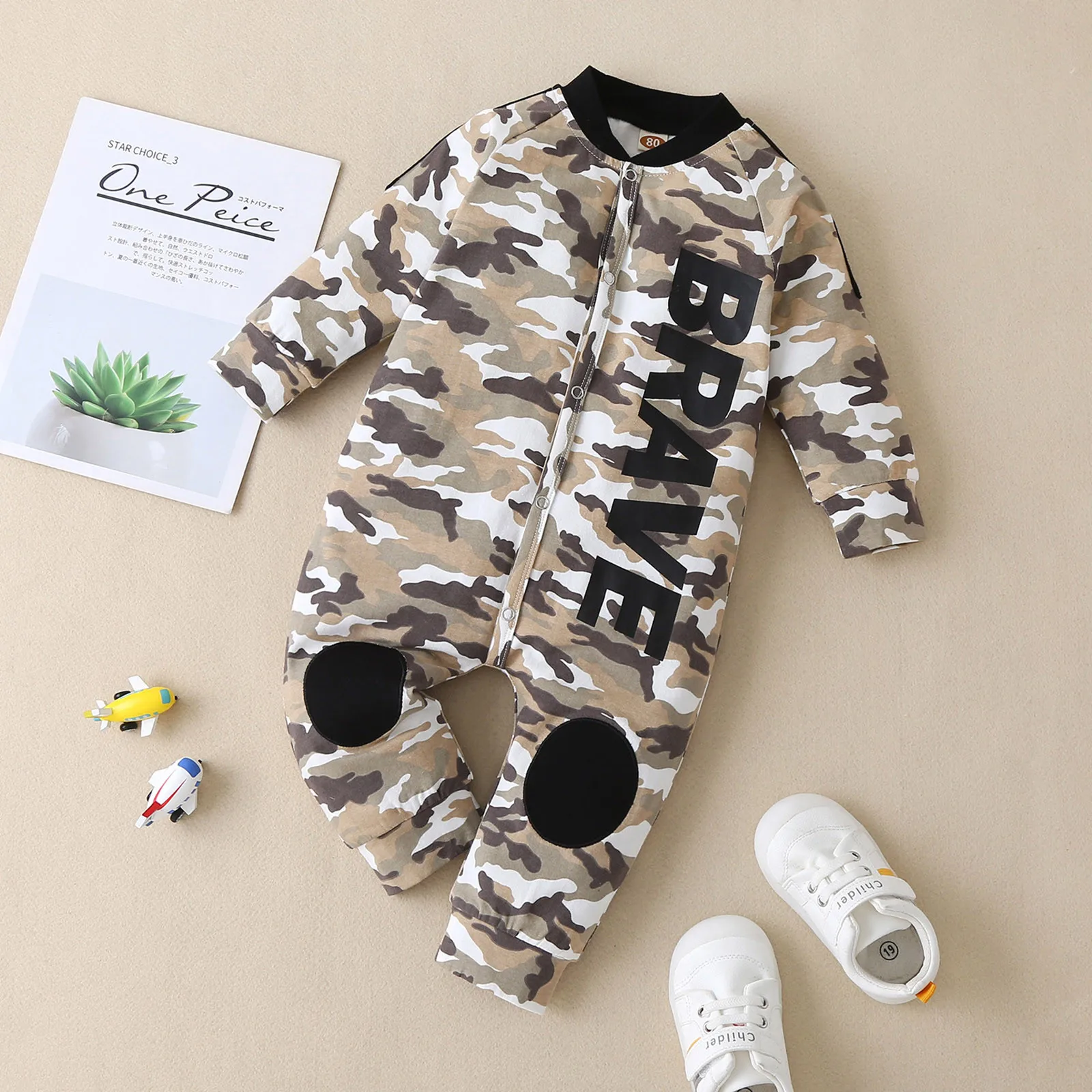 

Bodysuit For Babies Newborn Clothes Infant Baby Boys Girls Long Sleeve Camouflage Letter Romper Jumpsuit Clothes для новорожденн