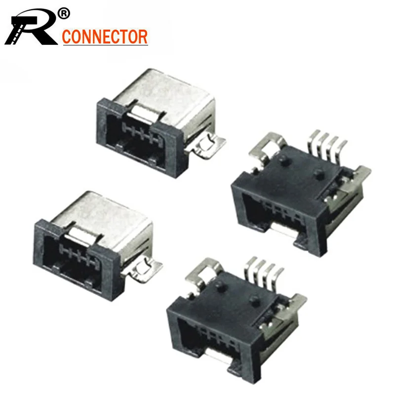100 шт./лот мини USB 4 Pin Женский SMT разъем PCB адаптер оптовая продажа|4 pin female|usb connector4
