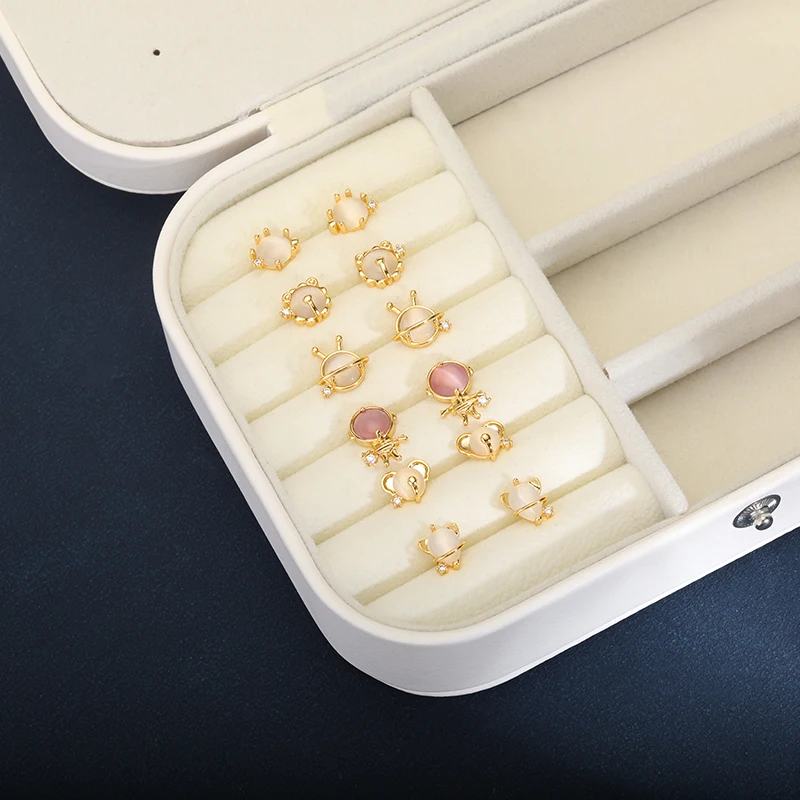 Fashion Stud Earrings Opal Women Classic Korean Cute Little Bear Retro Simple Animals Jewelry Earring Accessories | Украшения и