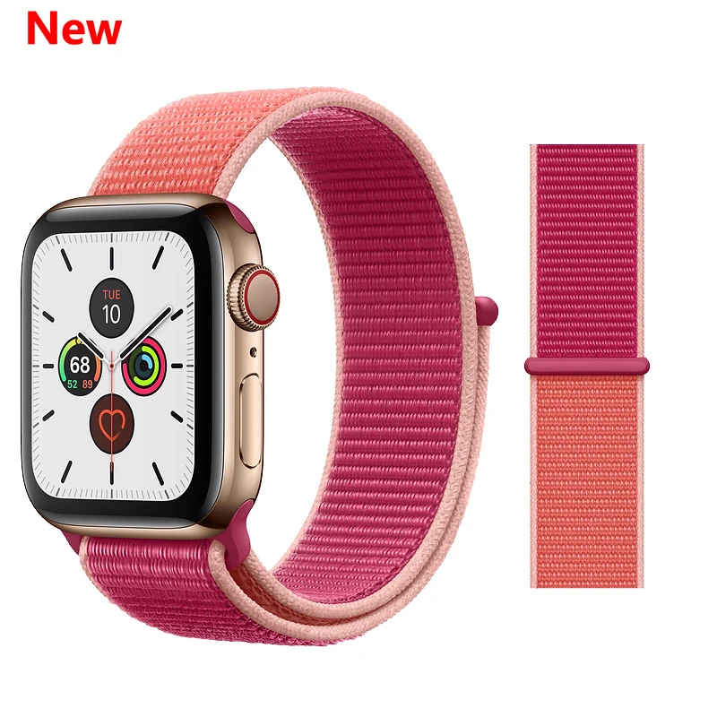 Pomegranate Спортивный ремешок-петля для apple watch 4, 5, 3, 44 мм, 40 мм, correa, 42 мм, 38 мм, iwatch, браслет, дышащий, apple, Аксессуары для часов - Цвет ремешка: Pomegranate