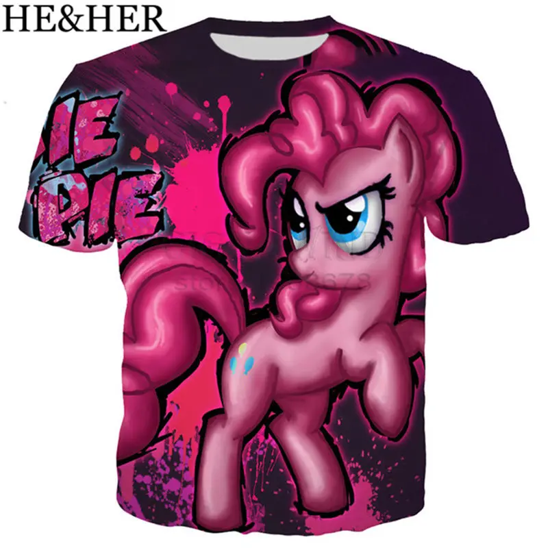 

Latest design men t shirt women anime Cartoon My Little Pony 3D print t-shirts Harajuku style tshirt streetwear summer tops