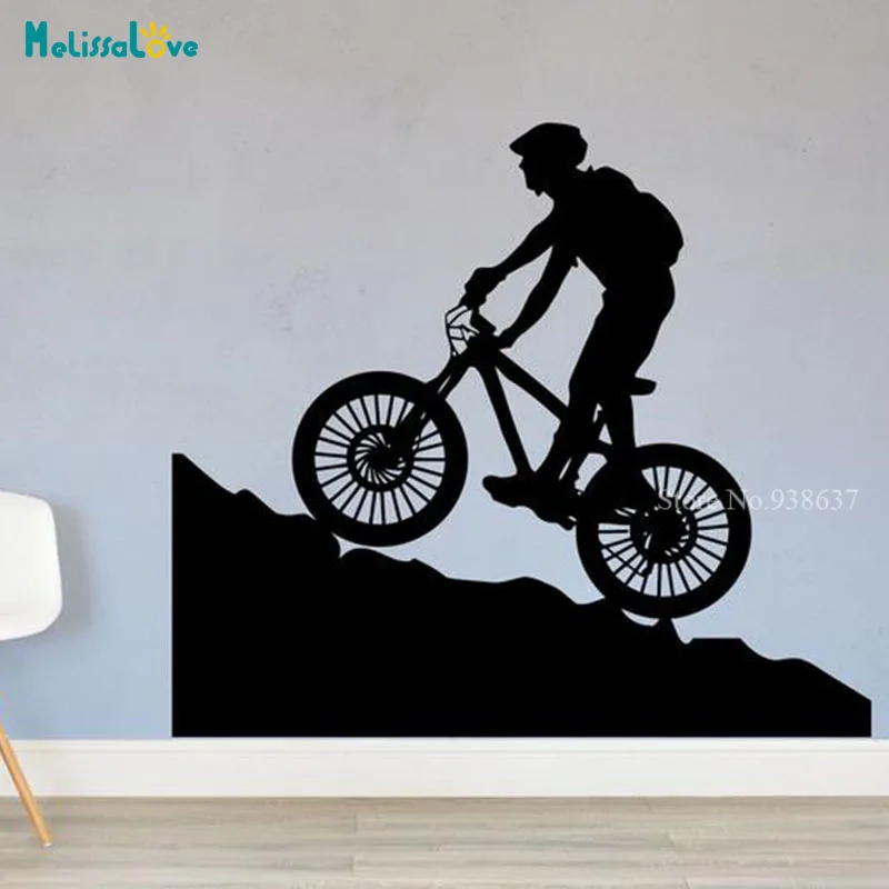 Велосипедная Настенная Наклейка для мальчика украшение спальни езды на