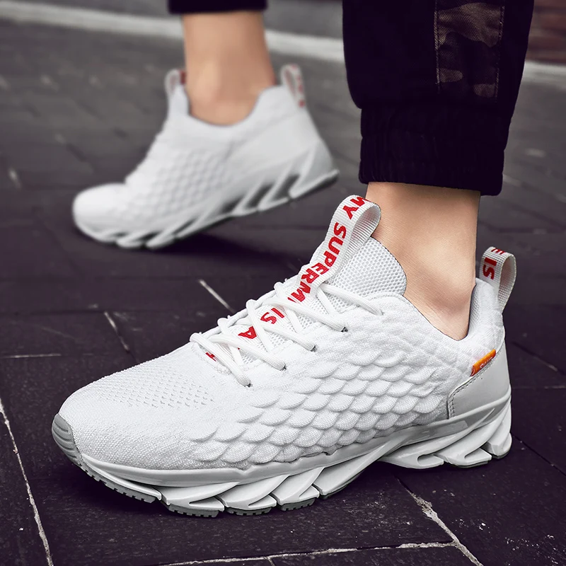 

Large Size Outdoor Cushion Male Sneakers 2020 Spring Men Running Shoes New Men Training Shoes Sport Men White Sports Shoes D-572