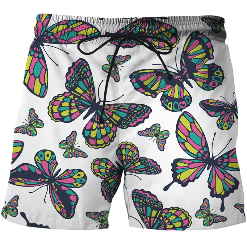 Summer Shorts for Man Swim Short Swim Pant Beach Board 3d Printed butterfly Shorts Quick Dry Pants Swimsuit Men's Casual Running