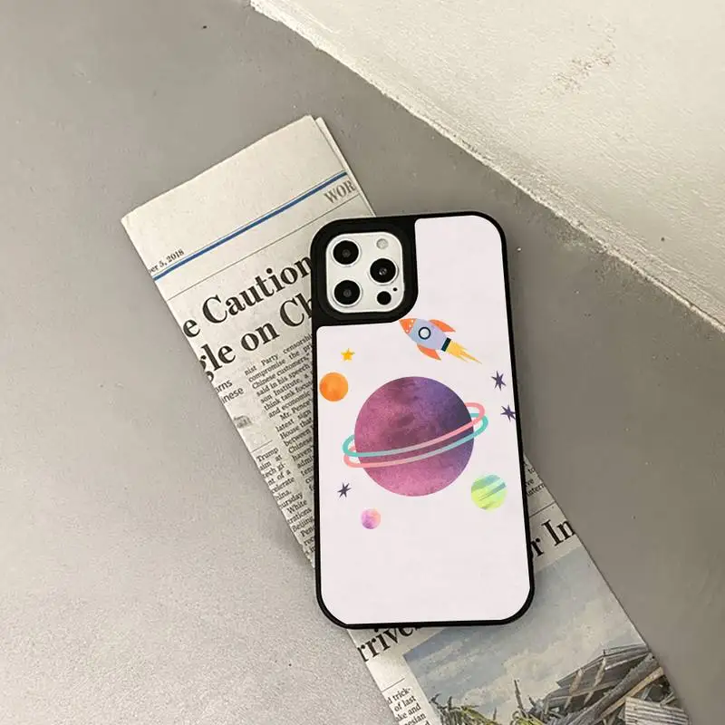

Cute planet pattern Phone PC&TPU Case for SAMSUNG6 7 8 9 10 20 note5 7 9 10 20 Cover Fundas Coque