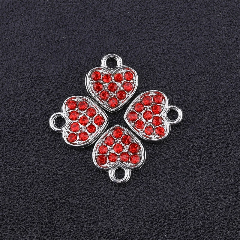 As Photo 10 Pieces Juya DIY эмалированные Очаровательные Подвески Supplis Cz Стразы в форме сердца Национальный флаг США амулеты для создания модных ювелирных изделий - Окраска металла: As Photo 10 Pieces