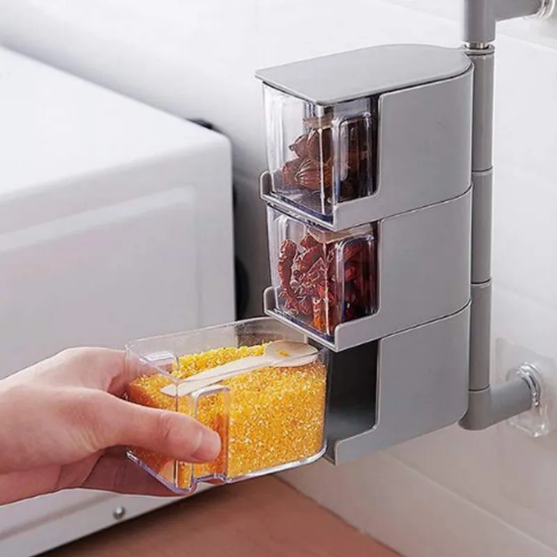 Полка для кухни без дырочек настенная угловая вращающаяся полка хранения