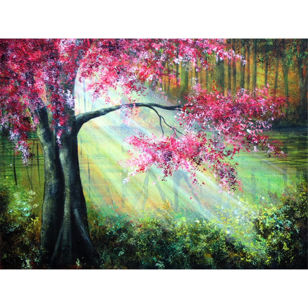 

Natural Scenery Glimmer DIY Full Diamond Mosaic Diamond Diamond Embroidery Complete Kit Decor Christmas Gift Supplies