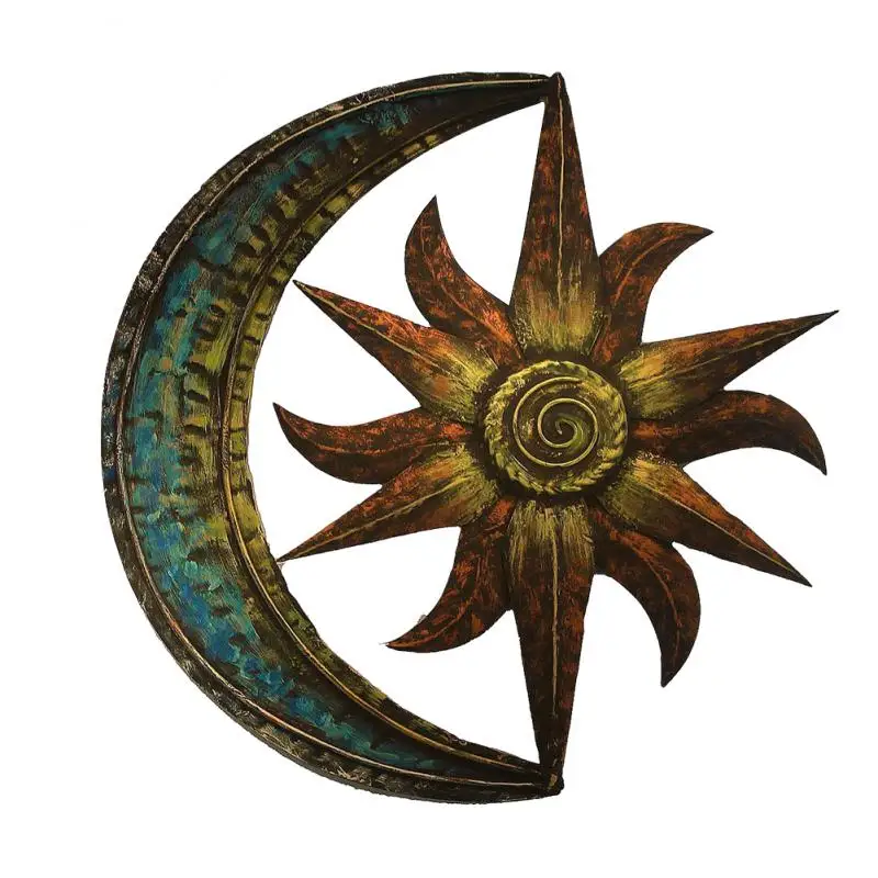 

Кованая Железная Настенная Декорация с изображением солнца, звезды, Луны