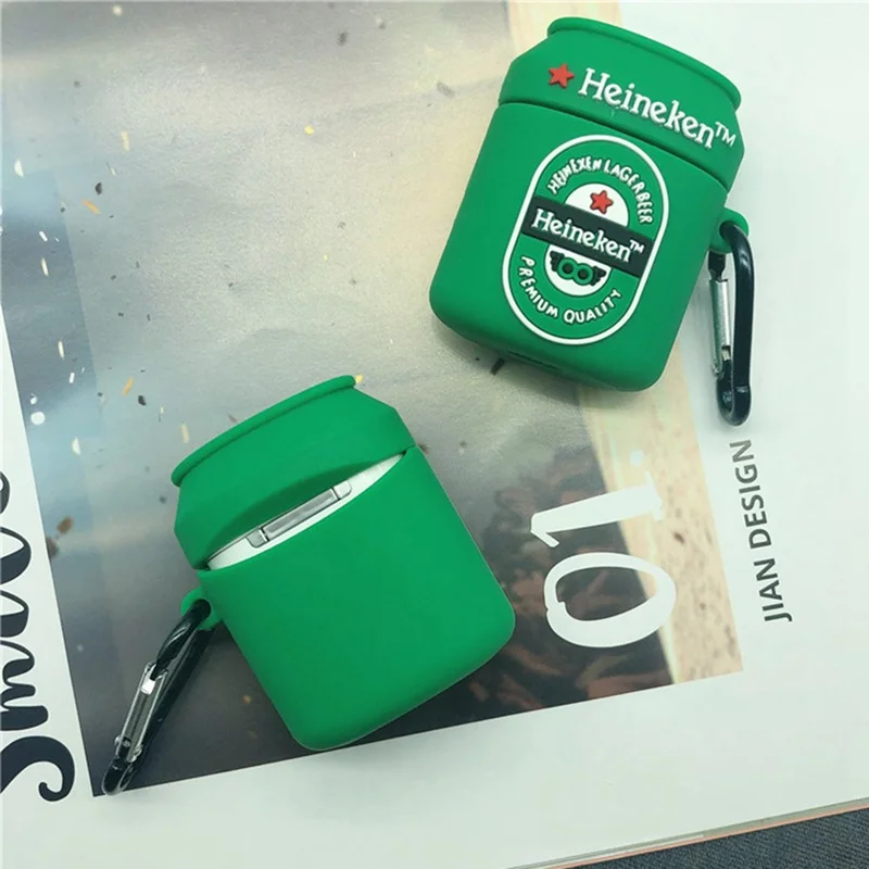 

1PC Cola Beer Silicone Protector for AirPods 1/2 Earphone Case Cover Funny for Apple AirPods Wireless Bluetooth Headset Case