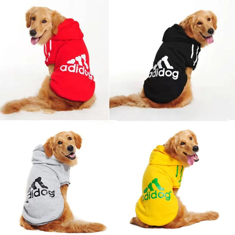 Зимняя большая хлопковая толстовка с принтом для больших собак 2XL-9XL капюшоном