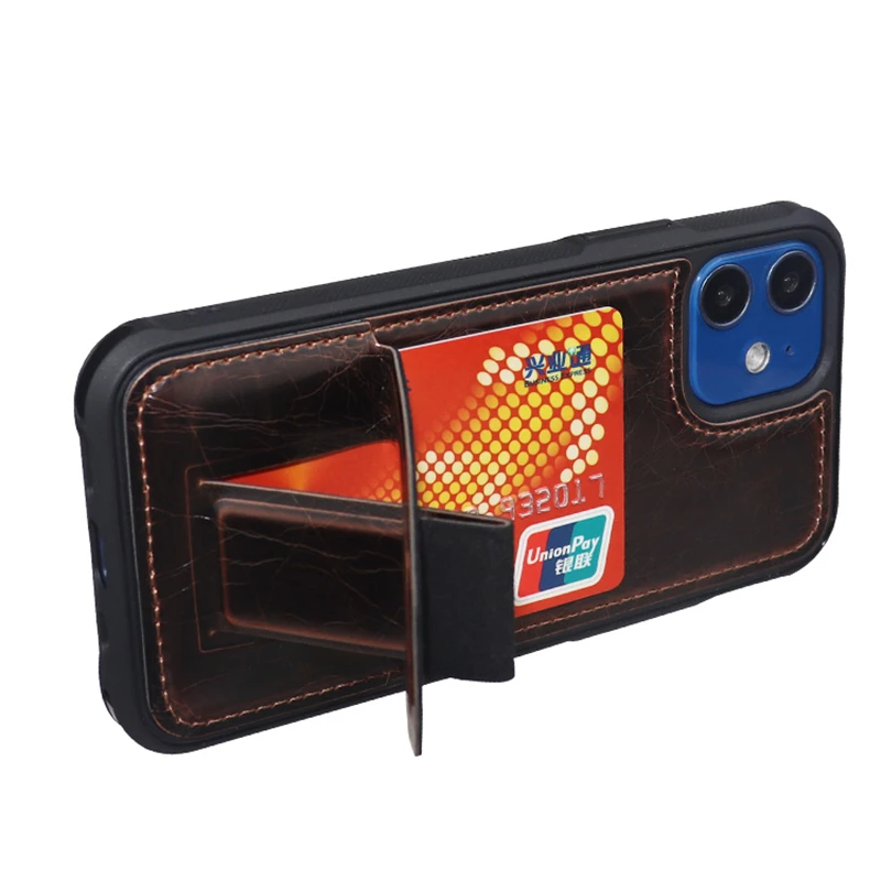 Итальянский кожаный чехол Crazy Horse для IPhone 13 12 11 Pro Max Mini XS XR X 8 7 6 6S Plus SE 2 кронштейна