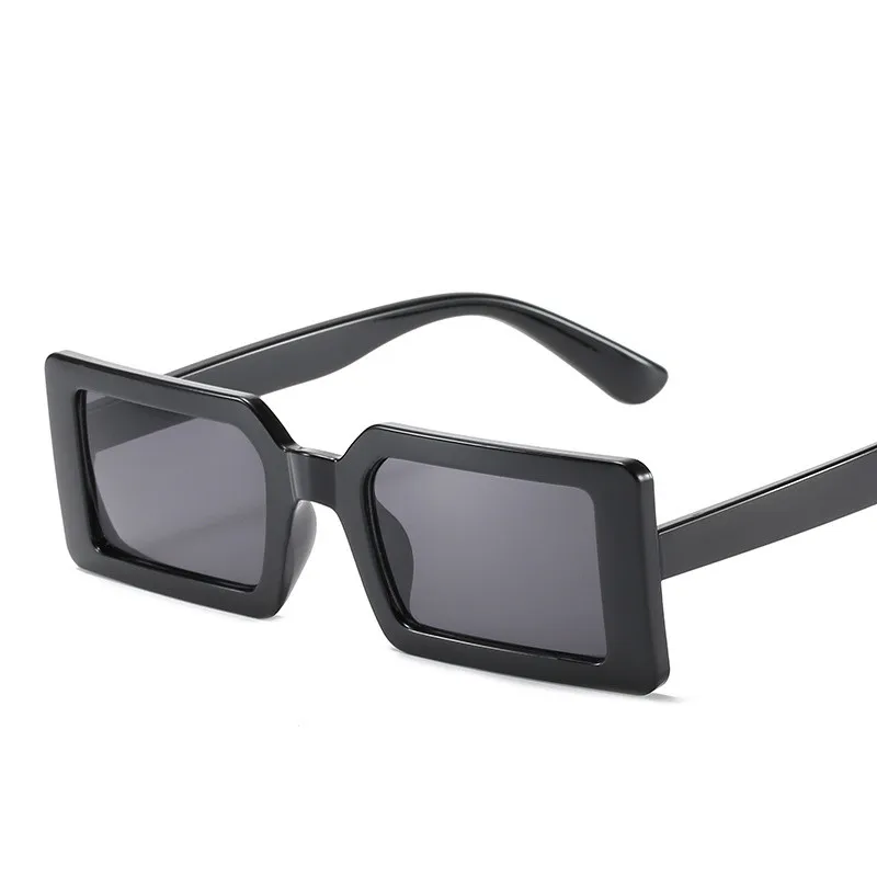 Зеленая светящаяся для улицы Модные прямоугольные солнцезащитные очки женщин 2020