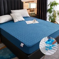 bonenjoy super waterproof quilted mattress cover180200cm king size thick bed covers queen size blue color mattress protector