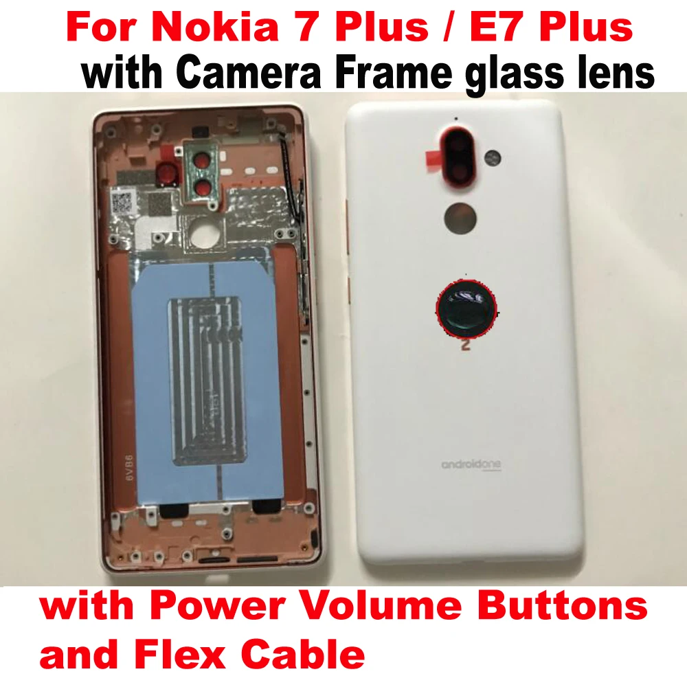 Оригинальная лучшая задняя крышка батарейного отсека для Nokia 7 Plus + кнопка