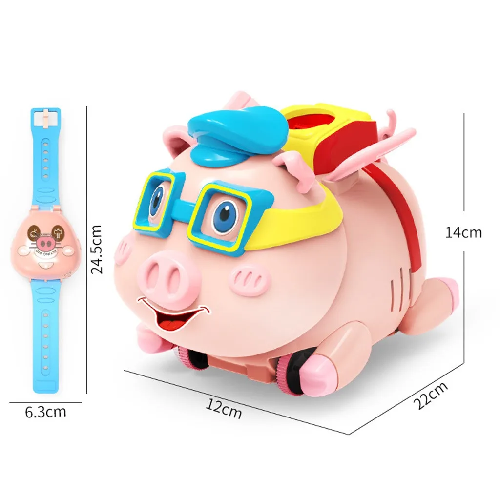 

Electric Toy Kids Bubble Pig with Watch Remote Control Led Flash and Music Luminous Walking Piglet Pig Electric kids toys