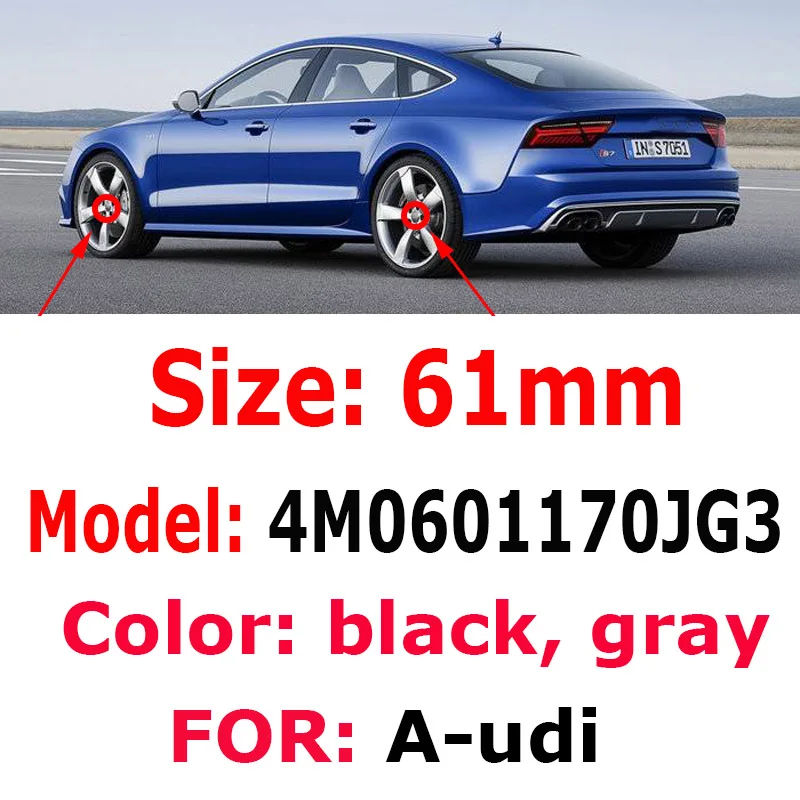 Колпачки для центра колеса автомобиля 20 шт. 61 мм Audi A3 A4 A5 A7 A8 Q3 Q5 Q7 TT S3 S4 8P|Колпаки на