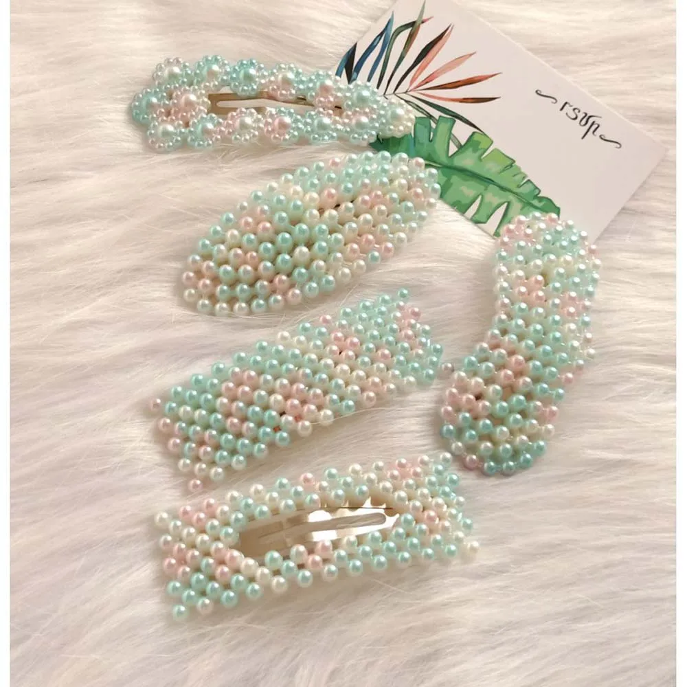 Корейская цветная заколка для волос с надписью жемчугом девочек матовыми