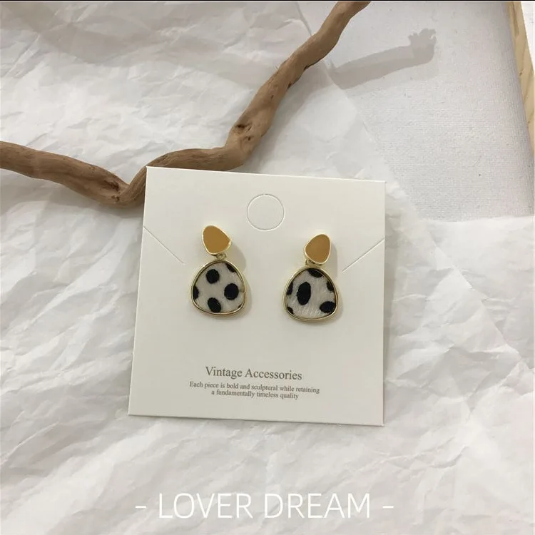 

2020 New Korean Vintage Earrings For Women Color Drop Oil Geometric Earrings Leopard Print Dangle Drop Earrings Fashion Jewelry