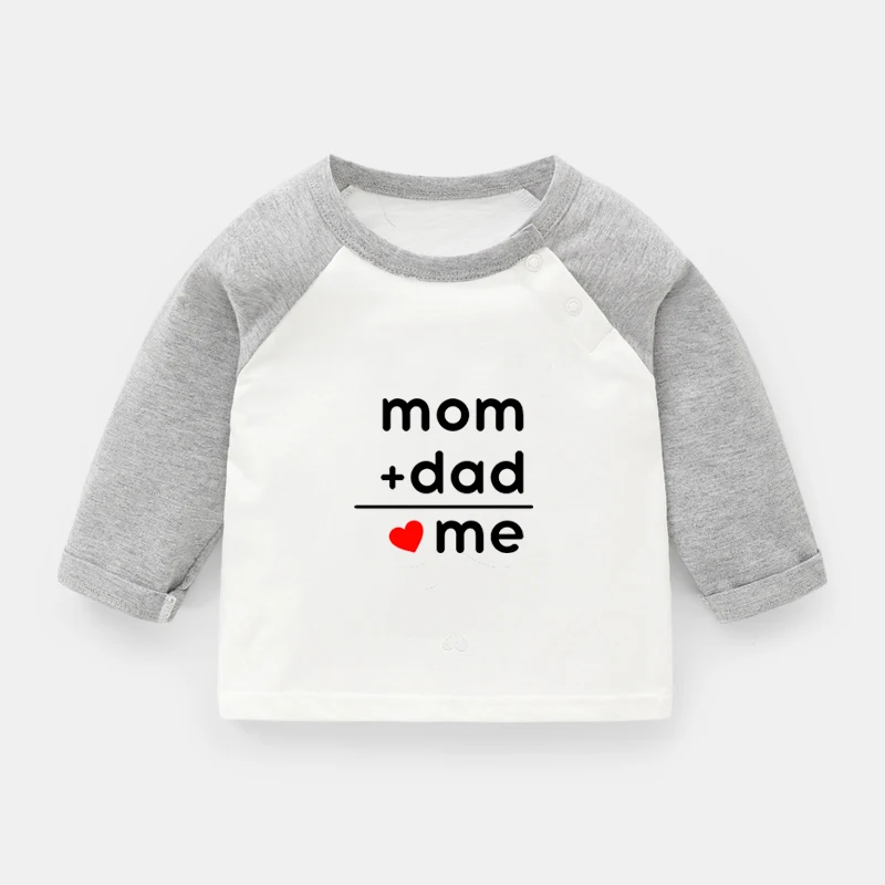 Футболка с длинными рукавами и надписью Formula Dad + Mom = Me Детские футболки хлопковая