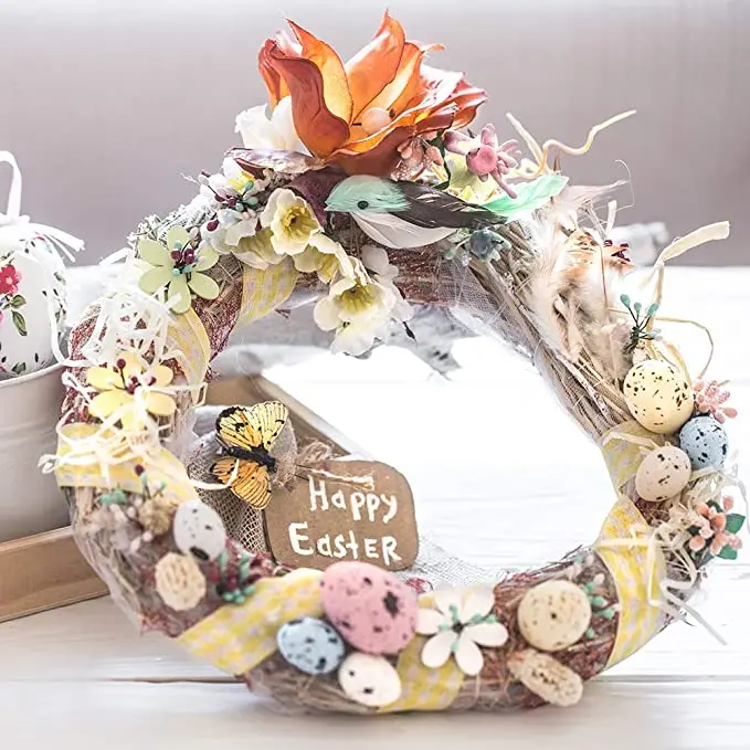 

30pcs Happy Easter Egg Decoration Artificial Flower Garland For Home Party DIY Craft Kids Gift Favor Easter Decoration Supplies