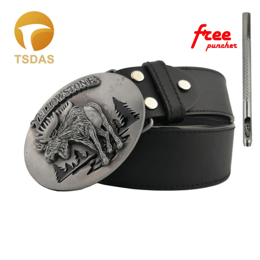 Желтая каменная ковбойская пряжка для ремня Серебряная отделка съемная