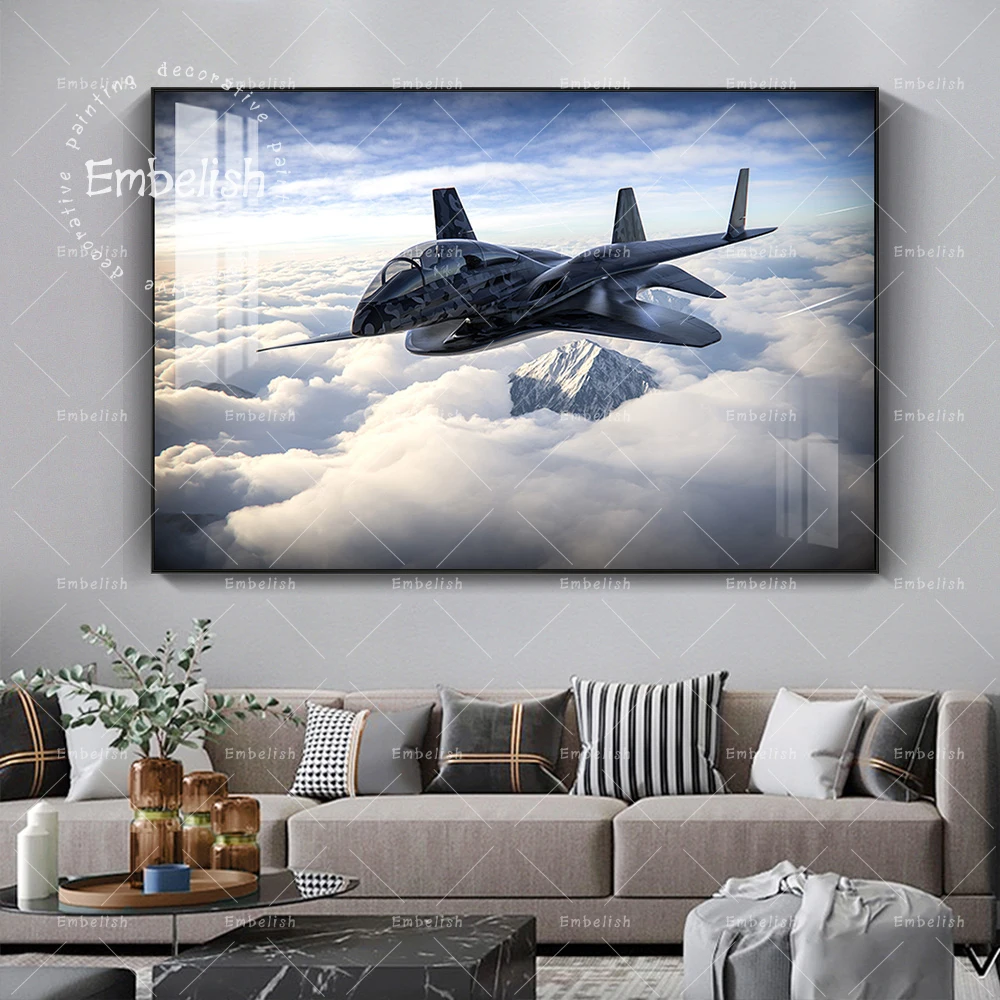 

1 Pieces Battleship Fly Above Cloud Airplane Wall Art Pictures For Living Room Modern Home Decor HD Canvas Painting Wall Posters
